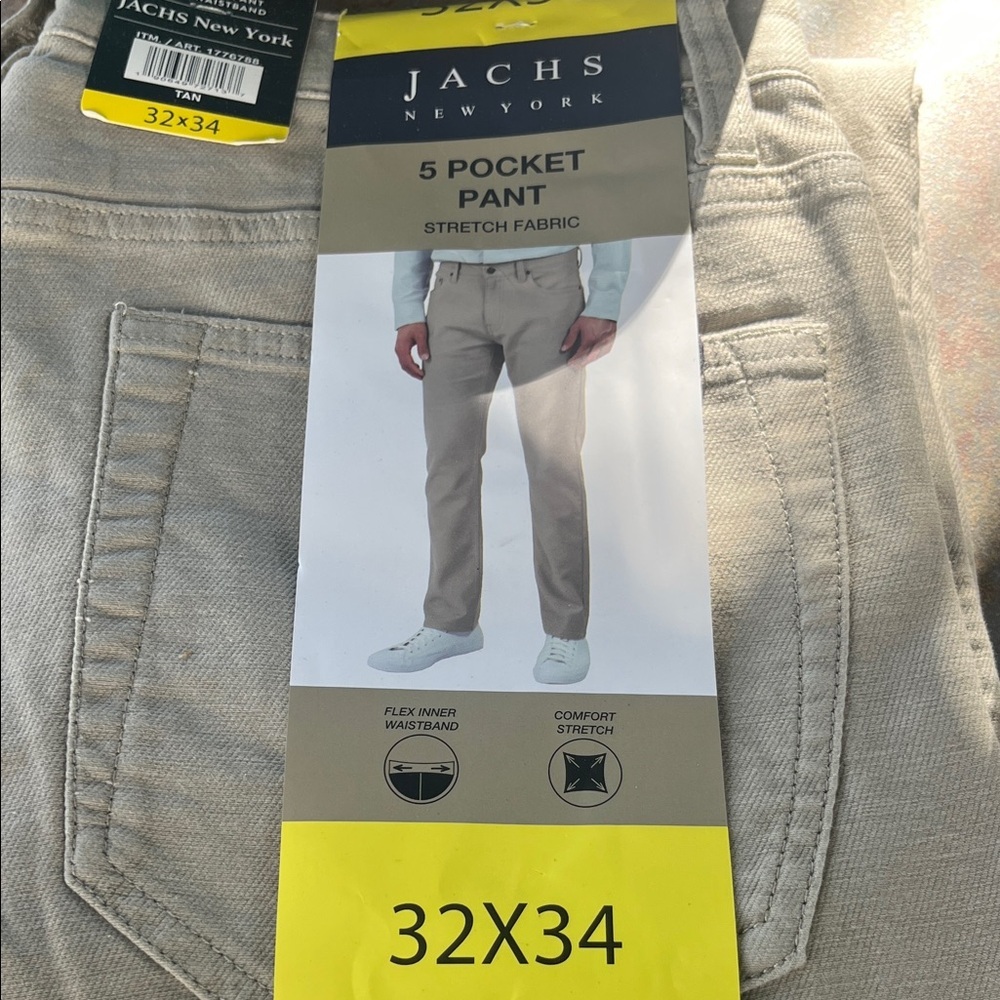 Jachs Beige 5-pocket 32x34 pants stretch nwt